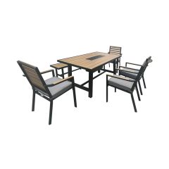 მაგიდა 4 სკამით (SA5001) + ძელსკამი