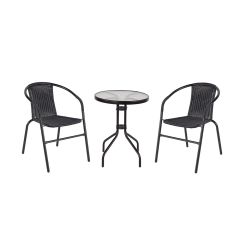 მაგიდა ორი სკამით SC-039A შავი