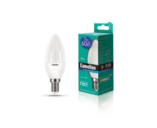 ლედ ნათურა ეკონომიური LED7-C35/865/E14 7ვტ=60