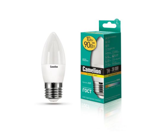 ლედ ნათურა ეკონომიური LED10-C35/830/E27 10ვტ