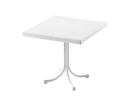 პლასტმასის მაგიდა მოწნული 80*80 PALMIYE CT063 თეთრი
