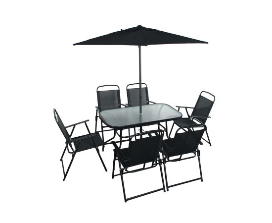 მაგიდა 6 სკამით + ქოლგა (SA1708)
