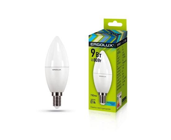 ლედ ნათურა ეკონომიური LED-C35-9W-E14-4K 9ვტ ცივი