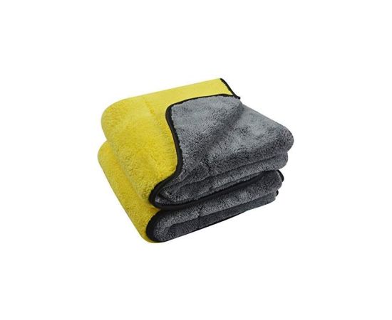 ტილო ორმხრივი/ Microfiber Coral Velvet Cloth Yellw+Cool Gray
