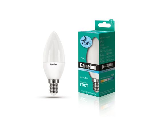ლედ ნათურა ეკონომიური LED8-C35/845/E14 8ვტ