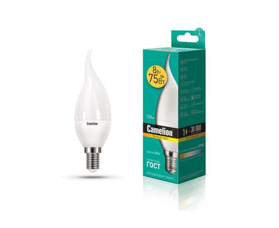 ლედ ნათურა ეკონომიური LED8-CW35/830/E14 8ვტ=75ვტ