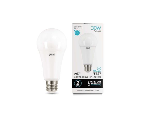 ლედ ნათურა A67 30W E27 4100K gauss el - 73229