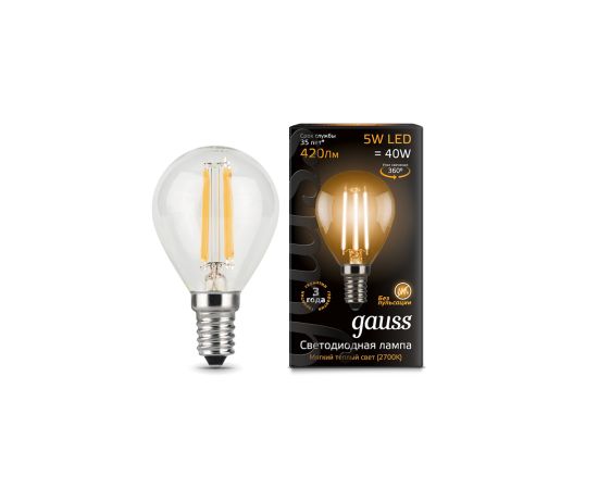 ლედ ნათურა Filament Globe E14 5W 2700K - 105801105