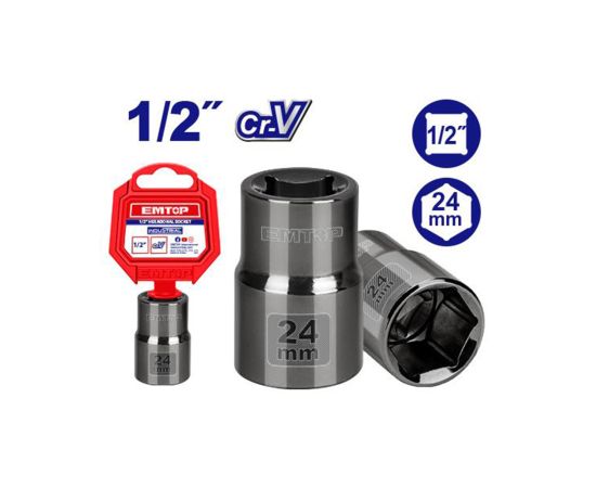 1/2" ექვსკუთხა თავაკი 24მმ Emtop-ESCT12241