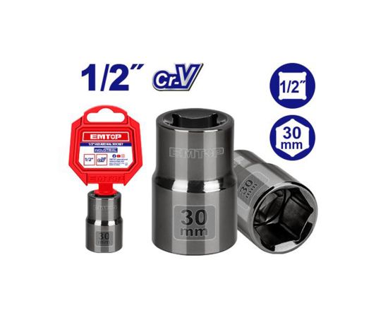 1/2" ექვსკუთხა თავაკი 30მმ Emtop-ESCT12301