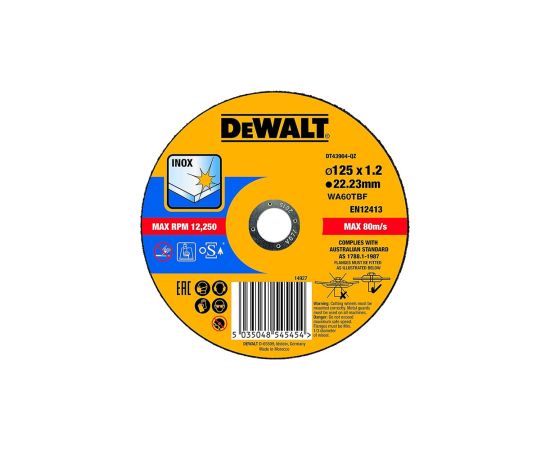 მეტალის საჭრელი 125 x 1.6მმ Dewalt DT43906-QZ
